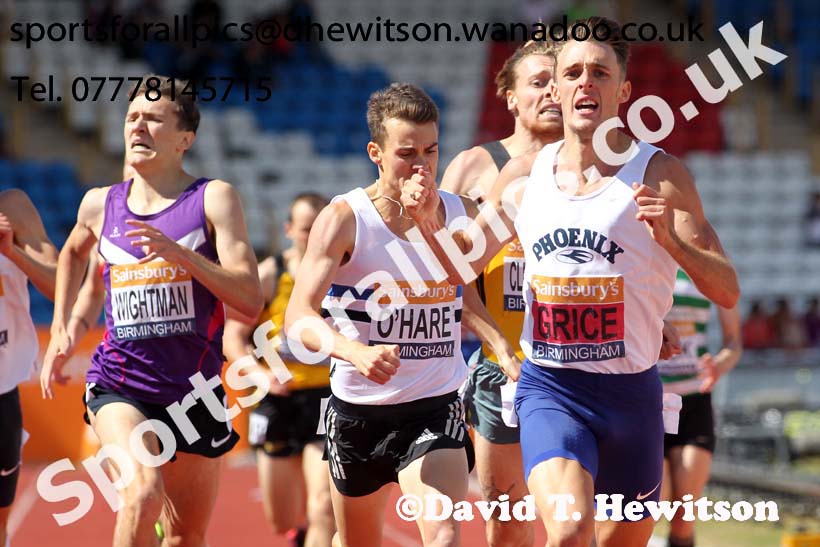 Mens 1500 metres, Sainsbury's British Champs, Alexander Stadium, Birmingham. Photo: David T. Hewitson/Sprts for All Pics